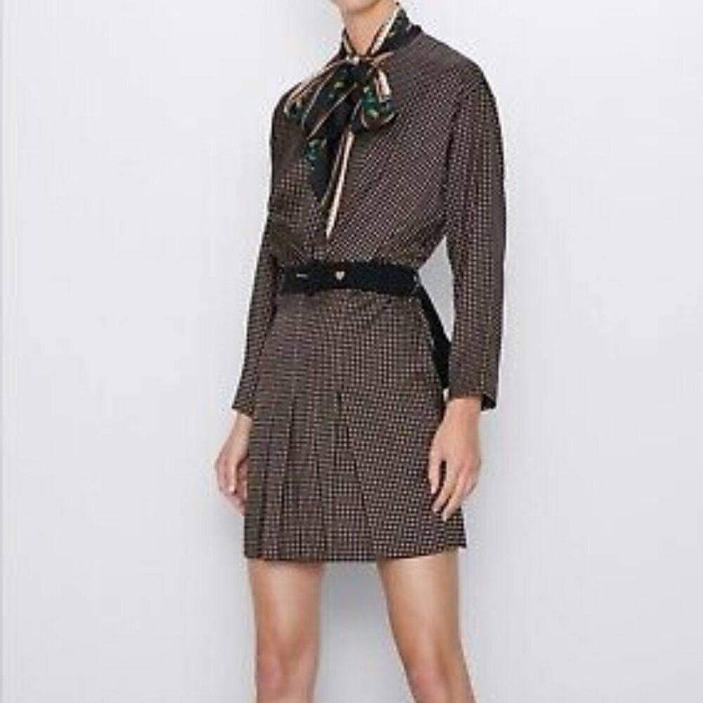 Zara Mini Dress with Printed Bow Size M